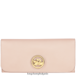 бледо розово Жени бокс-трот континентален портфейл кожени изделия Longchamp 6084PZ561