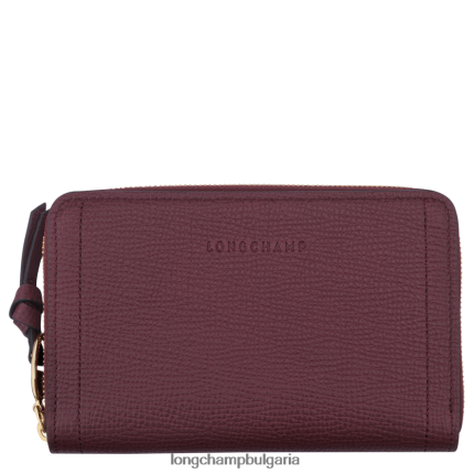 бордо Жени портфейл за пощенска кутия кожени изделия Longchamp 6084PZ614