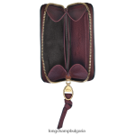 бордо Жени пощенска кутия портмоне за монети кожени изделия Longchamp 6084PZ537 - Image 2