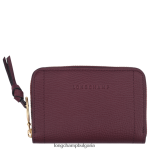 бордо Жени пощенска кутия портмоне за монети кожени изделия Longchamp 6084PZ537