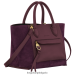 бордо Жени чанта за пощенска кутия чанти Longchamp 6084PZ161 - Image 3