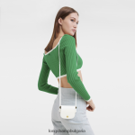бяло Жени портмоне за монети epure с кожена дантела кожени изделия Longchamp 6084PZ532 - Image 2