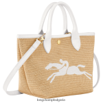 бяло Жени le panier pliage кошница чанта чанти Longchamp 6084PZ63 - Image 3