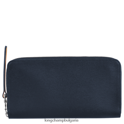 военноморски флот Жени градски портфейл le pliage с цип кожени изделия Longchamp 6084PZ552