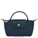 военноморски флот Жени le pliage зелена торбичка с дръжка кожени изделия Longchamp 6084PZ673