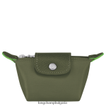 гора Жени le pliage зелена кесия за монети кожени изделия Longchamp 6084PZ507