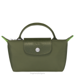 гора Жени le pliage зелена торбичка с дръжка кожени изделия Longchamp 6084PZ670