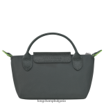 графит Жени le pliage зелена торбичка с дръжка кожени изделия Longchamp 6084PZ672 - Image 4