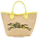 жълто Жени le panier pliage кошница чанта чанти Longchamp 6084PZ60