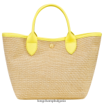 жълто Жени le panier pliage кошница чанта чанти Longchamp 6084PZ60 - Image 4