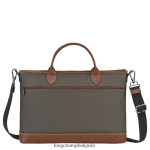 кафяво мъже куфарче Boxford чанти Longchamp 6084PZ465 - Image 3