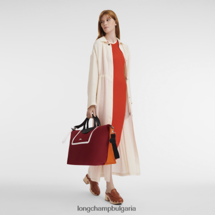оранжево/бордо мъже le pliage колекция пътна чанта чанти Longchamp 6084PZ778