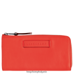 оранжево Жени 3d портфейл с цип наоколо кожени изделия Longchamp 6084PZ623