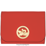 оранжево Жени бокс-трот портфейл кожени изделия Longchamp 6084PZ555