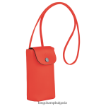 оранжево Жени калъф за телефон le pliage xtra с кожена дантела кожени изделия Longchamp 6084PZ718 - Image 3