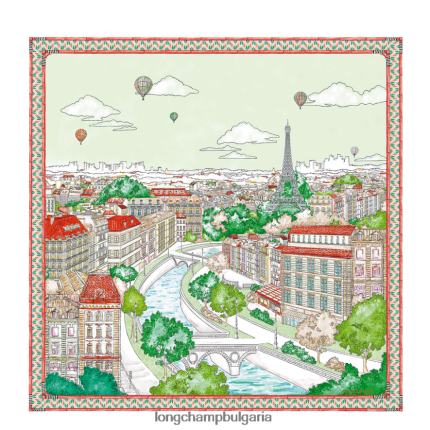 оранжево Жени копринен шал колекция пролет/лято 2023 90 аксесоари Longchamp 6084PZ1044