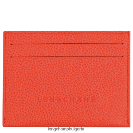оранжево Жени le foulonne картодържател кожени изделия Longchamp 6084PZ644
