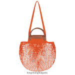 оранжево Жени le pliage filet mesh bag чанти Longchamp 6084PZ3 - Image 4