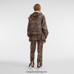 печат на пантера Жени чанта/раница през рамо чанти Longchamp X D'heygere 6084PZ322 - Image 2