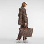 печат на пантера мъже пътна чанта / раница чанти Longchamp X D'heygere 6084PZ831 - Image 2