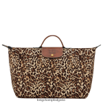 печат на пантера мъже пътна чанта / раница чанти Longchamp X D'heygere 6084PZ831