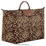 печат на пантера мъже пътна чанта / раница чанти Longchamp X D'heygere 6084PZ831 - Image 4