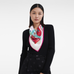 розово Жени копринен шал колекция пролет/лято 2023 70 аксесоари Longchamp 6084PZ1034 - Image 2