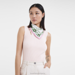 розово Жени копринен шал колекция пролет/лято 2023 50 аксесоари Longchamp 6084PZ1018 - Image 2