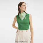 селадон Жени копринен шал колекция пролет/лято 2023 50 аксесоари Longchamp 6084PZ1017 - Image 3