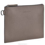 сиво Жени roseau есенциална торбичка кожени изделия Longchamp 6084PZ692 - Image 2