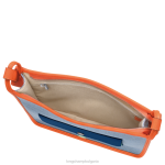 синьо/оранжево Жени le foulonne чанта през рамо с цип чанти Longchamp 6084PZ260 - Image 5