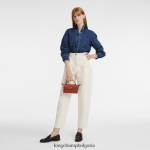 теракота Жени градска торбичка le pliage с дръжка кожени изделия Longchamp 6084PZ679 - Image 2