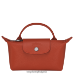 теракота Жени градска торбичка le pliage с дръжка кожени изделия Longchamp 6084PZ679