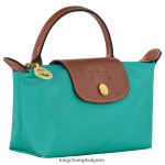 тюркоаз Жени le pliage оригинална торбичка с дръжка кожени изделия Longchamp 6084PZ666 - Image 3