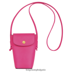 фуксия Жени калъф за телефон epure с кожена дантела кожени изделия Longchamp 6084PZ710
