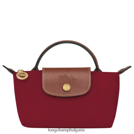 червен Жени le pliage оригинална торбичка с дръжка кожени изделия Longchamp 6084PZ664