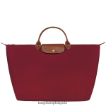 червен Жени le pliage оригинална чанта за пътуване чанти Longchamp 6084PZ807