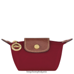 червен Жени le pliage оригинално портмоне за монети кожени изделия Longchamp 6084PZ501