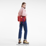 червен Жени le pliage re-play чанта през рамо чанти Longchamp 6084PZ210 - Image 2