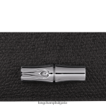 черен Жени държач за карта Roseau кожени изделия Longchamp 6084PZ636 - Image 3
