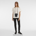 черен Жени калъф за телефон roseau с дантела кожени изделия Longchamp 6084PZ683 - Image 2