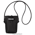 черен Жени калъф за телефон roseau с дантела кожени изделия Longchamp 6084PZ683