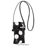 черен Жени калъф за телефон roseau с кожена дантела кожени изделия Longchamp 6084PZ682 - Image 3