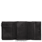черен Жени компактен портфейл Roseau Essential кожени изделия Longchamp 6084PZ568 - Image 2