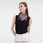 черен Жени копринен шал колекция пролет/лято 2023 50 аксесоари Longchamp 6084PZ1014 - Image 2