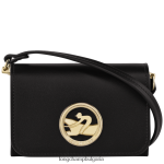 черен Жени портмоне за монети box-trot с презрамка кожени изделия Longchamp 6084PZ516