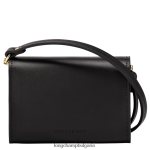 черен Жени портмоне за монети box-trot с презрамка кожени изделия Longchamp 6084PZ516 - Image 3