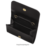 черен Жени портмоне за монети box-trot с презрамка кожени изделия Longchamp 6084PZ516 - Image 4