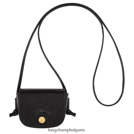 черен Жени портмоне за монети epure с кожена дантела кожени изделия Longchamp 6084PZ531
