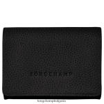 черен Жени le foulonne кесия за монети кожени изделия Longchamp 6084PZ521